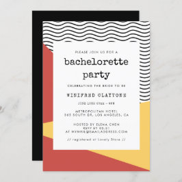 80er Pop art Memphis style Junggeselinnen-Abschied Einladung