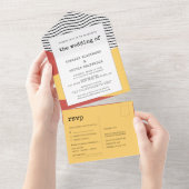 80er Pop art Memphis style wedding All In One Einladung (Abreißen)