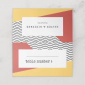 80er Pop art Memphis style wedding Platzkarte (Außenseite Aufgefaltet)