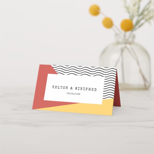 80er Pop art Memphis style wedding Platzkarte (Rückseite)