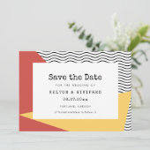80er Pop art Memphis style wedding Save The Date (Stehend Vorderseite)