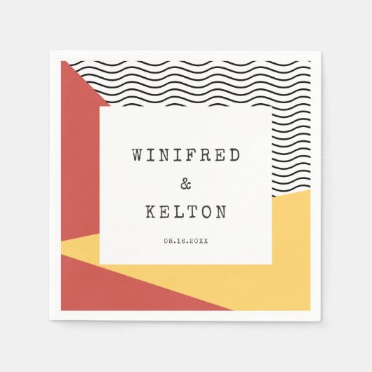 80er Pop art Memphis style wedding Serviette (Vorderseite)