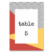 80er Pop art Memphis style wedding Tischnummer (Rückseite)