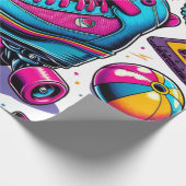 80er Pop Culture Icons Geschenkpapier (Ecke)