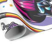 80er Pop Culture Icons Geschenkpapier (Rolleneckpunkt)