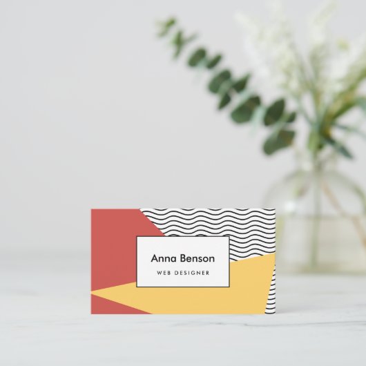 80er Pop Kunstmuster Visitenkarte (Stehend Vorderseite)