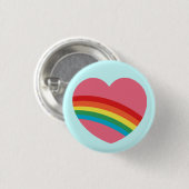 80er Regenbogen-Herz-Knopf Button (Vorne & Hinten)