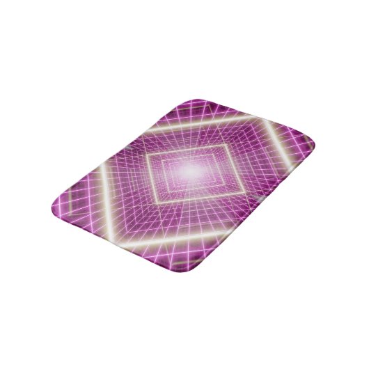 80er Retro: 3D Sci-Fi Hintergrund. Badematte (Schrägansicht)