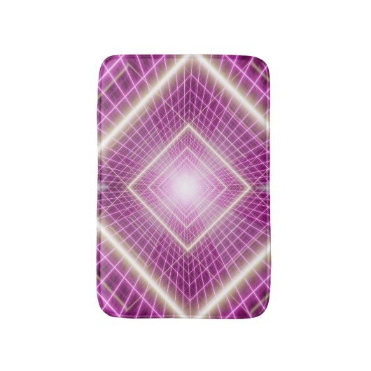 80er Retro: 3D Sci-Fi Hintergrund. Badematte (Vorderseite Vertikal)