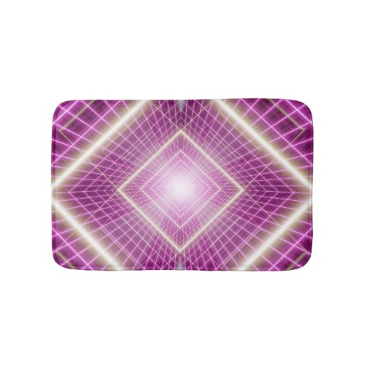 80er Retro: 3D Sci-Fi Hintergrund. Badematte (Vorderseite)