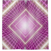 80er Retro: 3D Sci-Fi Hintergrund. Duschvorhang (Vorderseite)