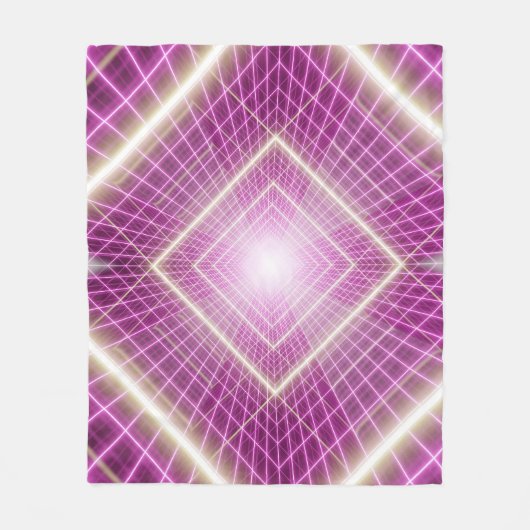 80er Retro: 3D Sci-Fi Hintergrund. Fleecedecke (Vorderseite)