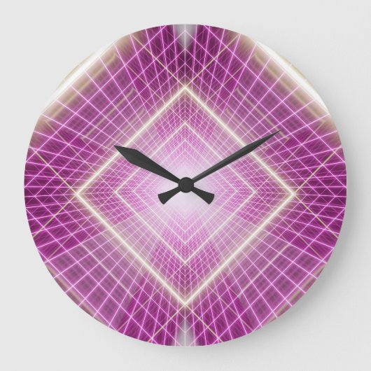 80er Retro: 3D Sci-Fi Hintergrund. Große Wanduhr (Vorderseite)