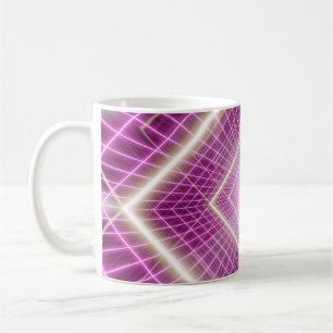 80er Retro: 3D Sci-Fi Hintergrund. Kaffeetasse