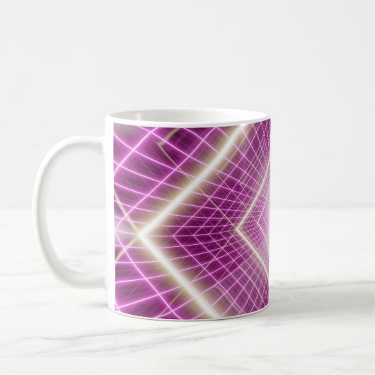 80er Retro: 3D Sci-Fi Hintergrund. Kaffeetasse (Links)