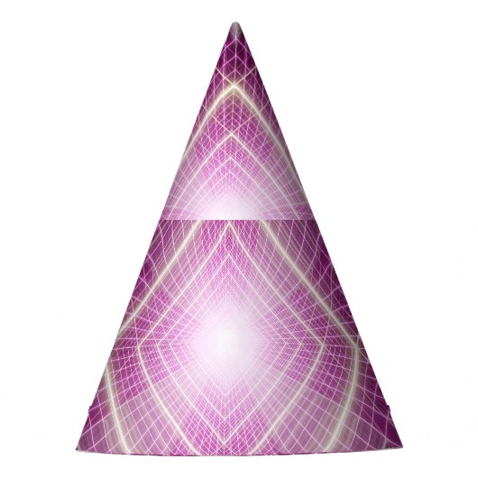 80er Retro: 3D Sci-Fi Hintergrund. Partyhütchen (Vorderseite)