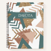 80er Retro Abstrakt | 70er Green und Gold Custom Notizblock (Vorderseite)