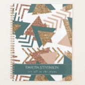 80er Retro Abstrakt | 70er Green und Gold Custom Planer (Vorderseite)