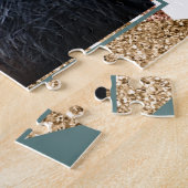 80er Retro Abstrakt | 70er Green und Gold Foto Puzzle (Seite)