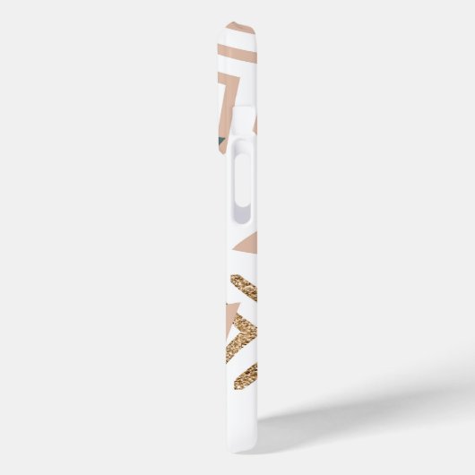 80er Retro Abstrakt | 70er Green und Gold Monogram Case-Mate iPhone Hülle (Rückseite / Links)