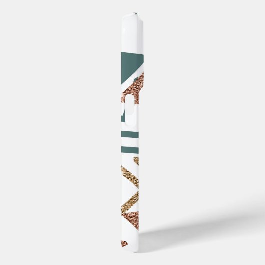 80er Retro Abstrakt | 70er Green und Gold Monogram Case-Mate iPhone Hülle (Rückseite / Rechts)