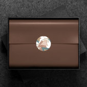 80er Retro Abstrakt | 70er Green und Gold Monogram Runder Aufkleber