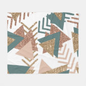 80er Retro Abstrakt | 70er Green und Gold Palette Fleecedecke (Vorderseite (Horizontal))
