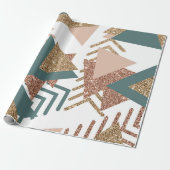 80er Retro Abstrakt | 70er Green und Gold Palette Geschenkpapier (Ungerollt)