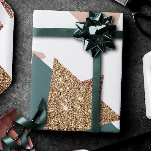 80er Retro Abstrakt | 70er Green und Gold Palette Geschenkpapier