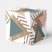 80er Retro Abstrakt | 70er Green und Gold Palette Geschenkschachtel (Rückseite)