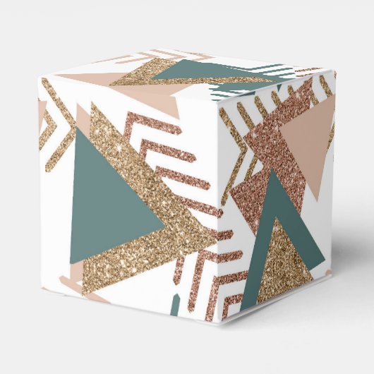 80er Retro Abstrakt | 70er Green und Gold Palette Geschenkschachtel (Rückseite)