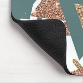 80er Retro Abstrakt | 70er Green und Gold Palette Mousepad (Ecke)