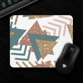 80er Retro Abstrakt | 70er Green und Gold Palette Mousepad