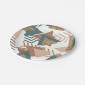 80er Retro Abstrakt | 70er Green und Gold Palette Pappteller (Schrägansicht)