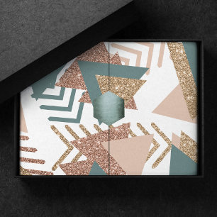 80er Retro Abstrakt   70er Green und Gold Palette Seidenpapier