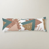 80er Retro Abstrakt | 70er Green und Gold Palette Seitenschläferkissen (Rückseite)