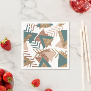 80er Retro Abstrakt 70er Green und Gold Palette Serviette