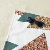 80er Retro Abstrakt | 70er Green und Gold Palette Strandtuch (Beispiel)