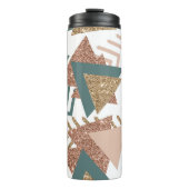 80er Retro Abstrakt | 70er Green und Gold Palette Thermosbecher (Vorderseite)