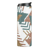 80er Retro Abstrakt | 70er Green und Gold Palette Thermosbecher (Nach links gedreht)