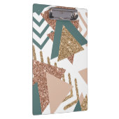 80er Retro Abstrakt | Avocado Green und Rose Gold Klemmbrett (Rechts)