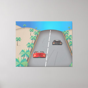 80er Retro Arcade Race Leinwanddruck