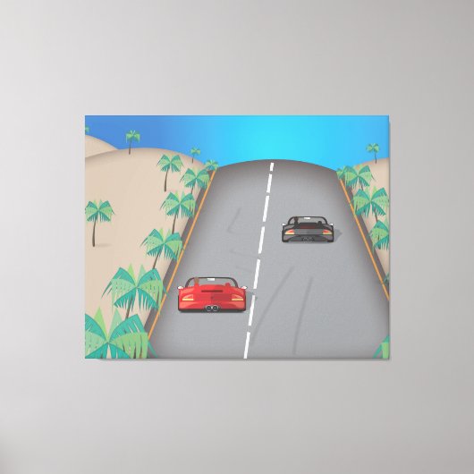 80er Retro Arcade Race Leinwanddruck (Vorderseite)