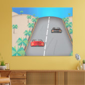 80er Retro Arcade Race Leinwanddruck (Insitu (Wohnzimmer))