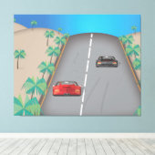 80er Retro Arcade Race Leinwanddruck (Insitu (Holzboden))
