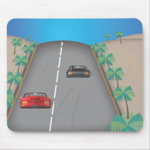 80er Retro-Arcade-Rennen Mousepad