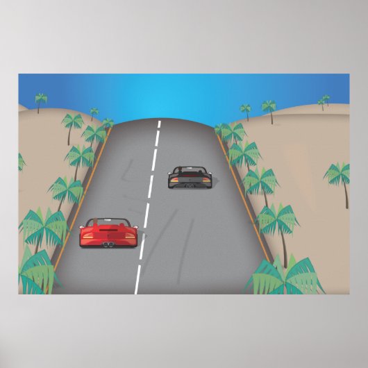80er Retro-Arcade-Rennen Poster (Vorne)