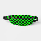 80er RETRO BLACK GREEN CHECKERBOARD FANNY PACK Bauchtasche (Vorderseite)