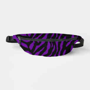80er RETRO BLACK LILA TIGER STRIPES FANNY PACK Bauchtasche