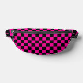 80er RETRO BLACK PINK CHECKERBOARD FANNY PACK Bauchtasche (Ablage )